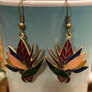 Vintage Cloisanne dangle earrings